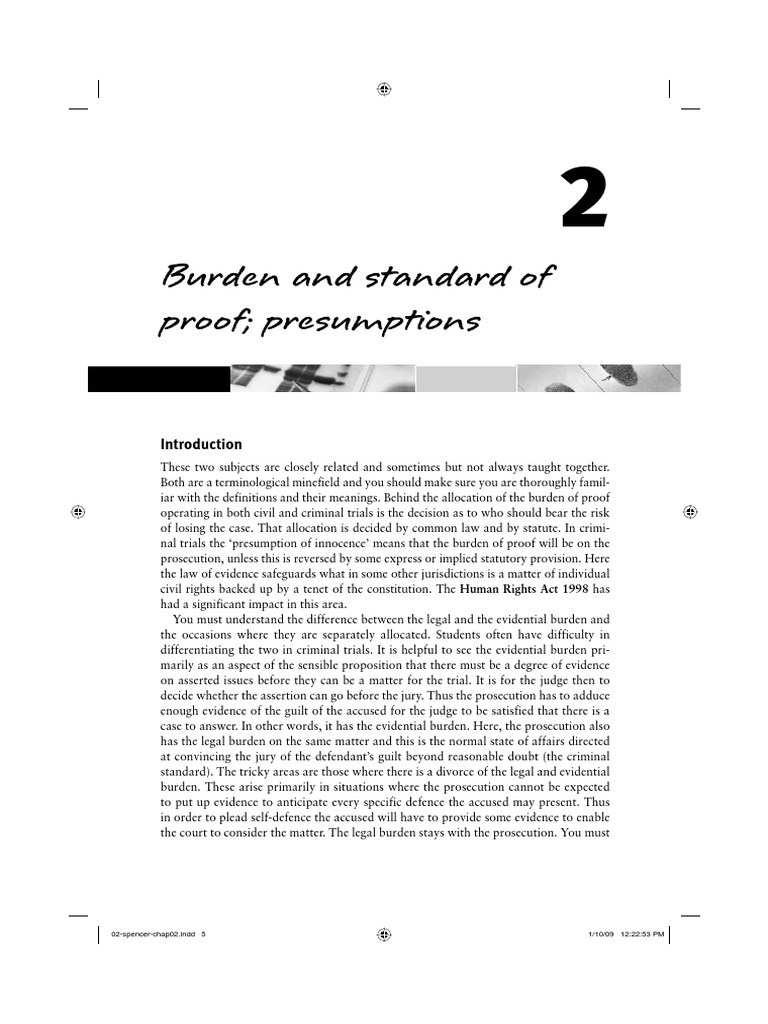 Evidence Sample Answer On Burden of Proof PDF | PDF | Mens Rea | Burden ...