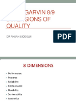 David Garvin 8/9 Dimensions of Quality: DR Ahsan Siddiqui