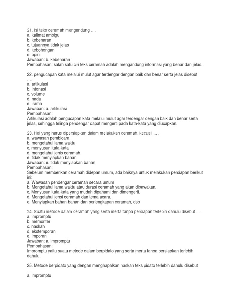 Contoh Soal Ceramah Pdf