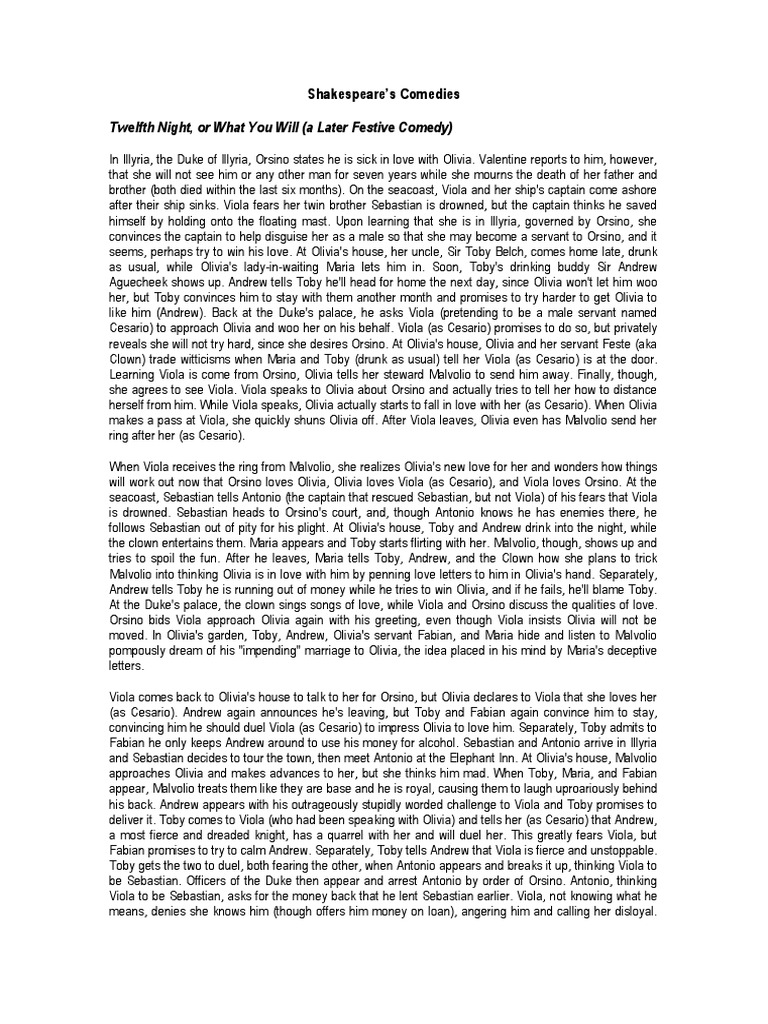 Shakespeare Summaries PDF The Merchant Of Venice Much Ado About
