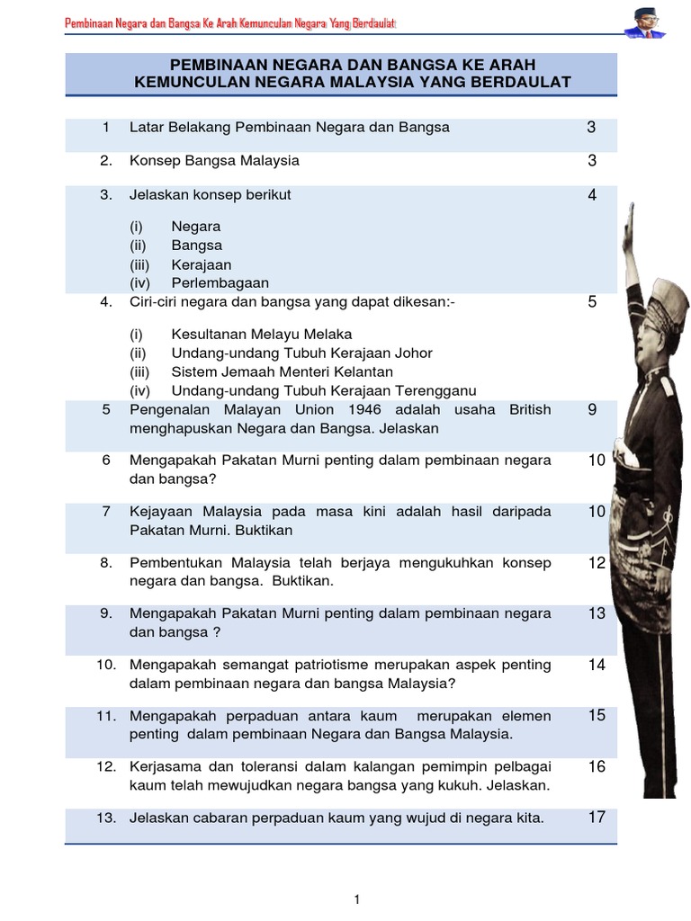 Sejarah K3 Spm 2019 Pembinaan Negara Bangsa Pdf