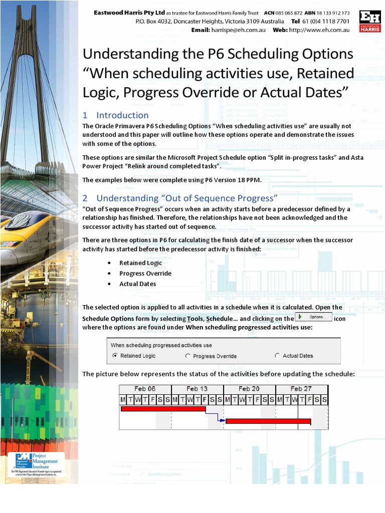 P6 Scheduling: Retained Logic Explained | PDF | Computing | Business