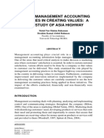 Role of Management Accounting Practices in Creating Values: A Case Study of Asia Highway