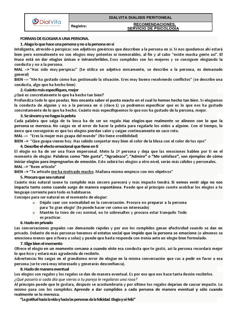 Cómo elogiar efectivamente a alguien | PDF | Relaciones personales ...