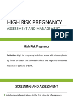 1 High Risk Pregnancy Assessment and Management