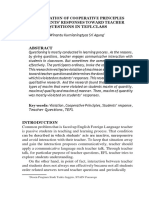 The Violation of Cooperative Principles On Students' Responses Toward Teacher Questions in Tefl Class