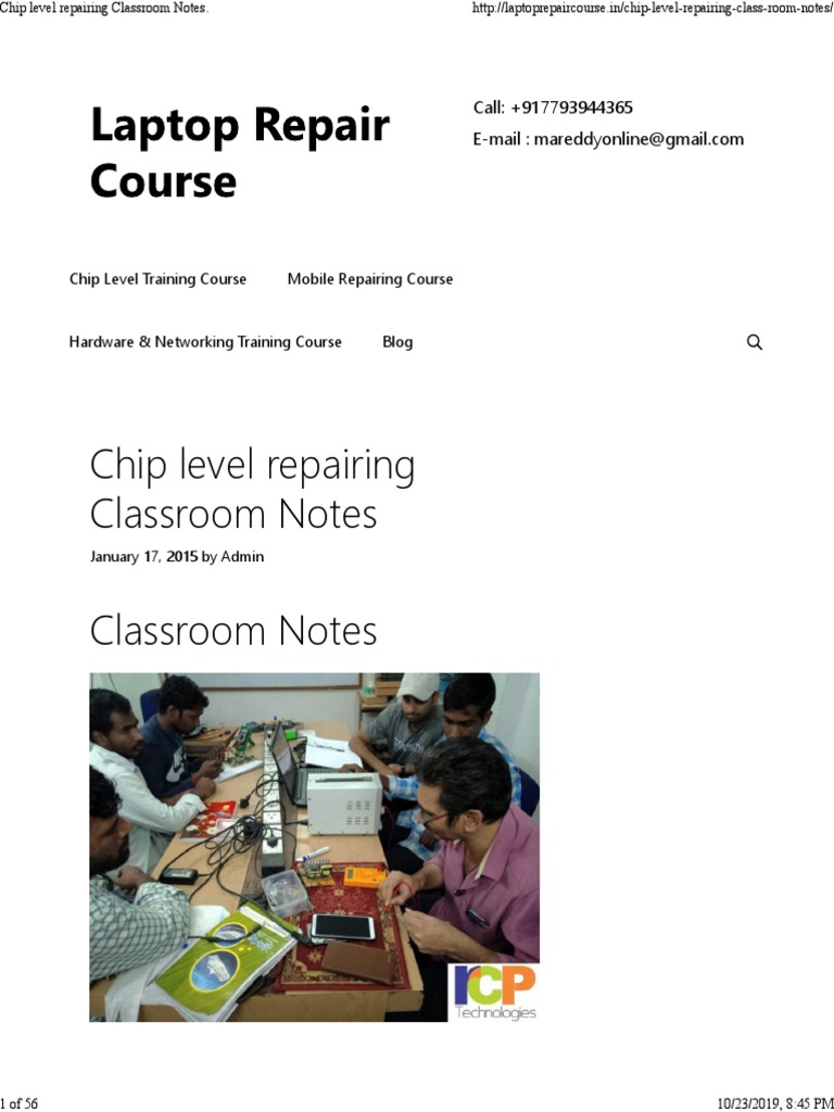 Chip Level Repairing Classroom Notes PDF | PDF | Dynamic Random Access ...