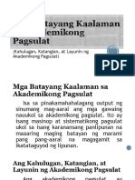 Mga Batayang Kaalaman Sa Akademikong Pagsulat