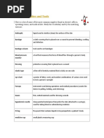 Medical Supplies and Tools