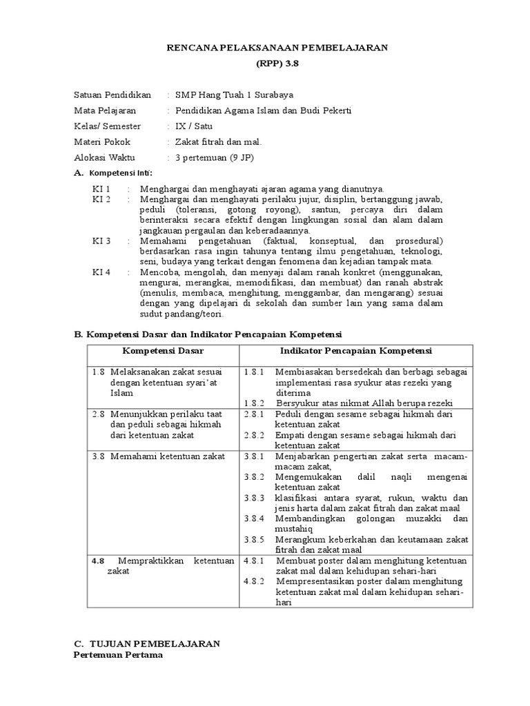 5 Rpp Bab Zakat Fitrah 7 Maal