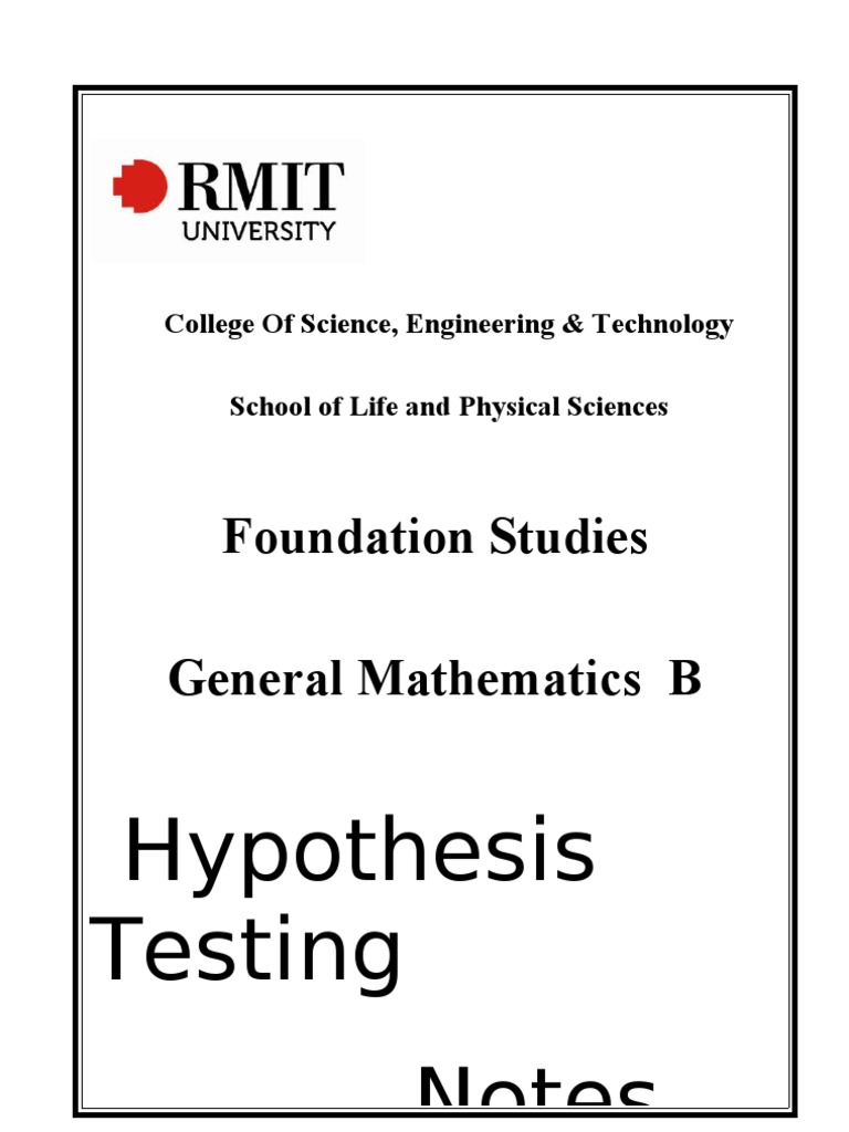 Hypothesis Testing Notes Type I And Type Ii Errors Statistical
