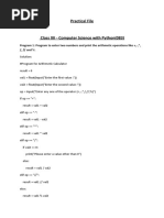 Practical File: Program 1: Program To Enter Two Numbers and Print The Arithmetic Operations Like +,-,, /, // and %