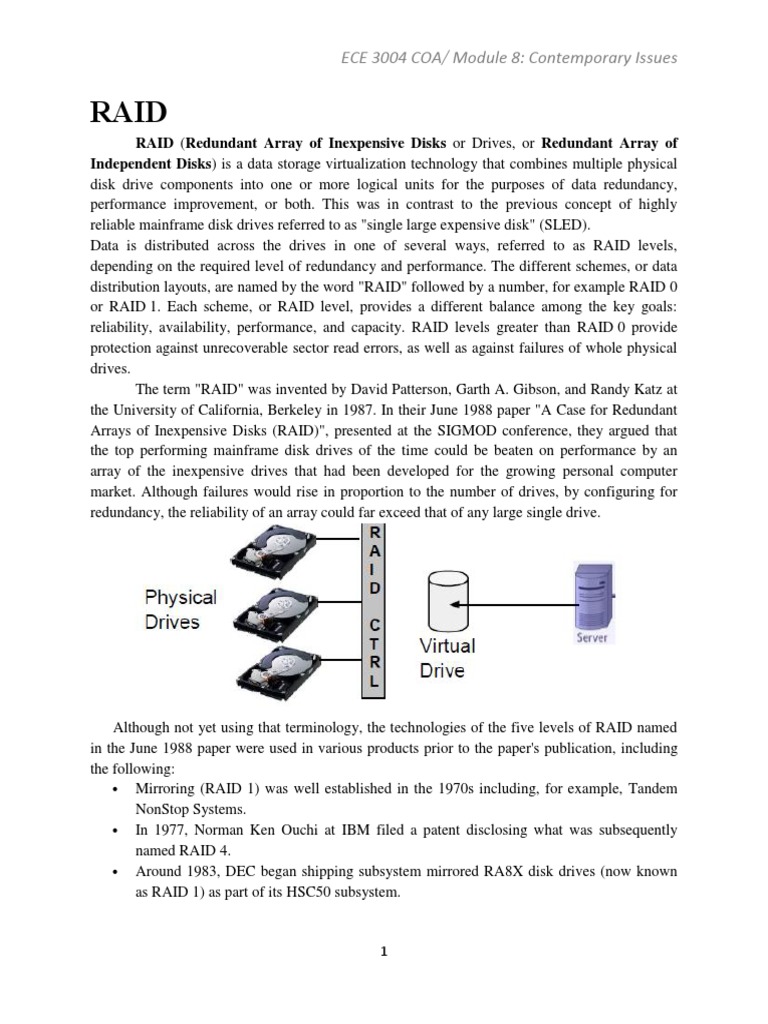 RAID: Data Storage & Redundancy Explained | PDF | Office Equipment ...