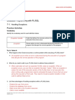 Database Programming With PL/SQL 7-1: Practice Activities: Handling Exceptions