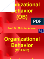 Organizational Behaviour - MGT502 Power Point Slides Lecture 1