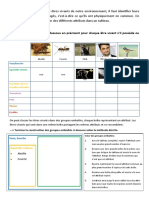 Exercice 1: Pour Classer Les Êtres Vivants de Notre Environnement, Il Faut Identifier Leurs