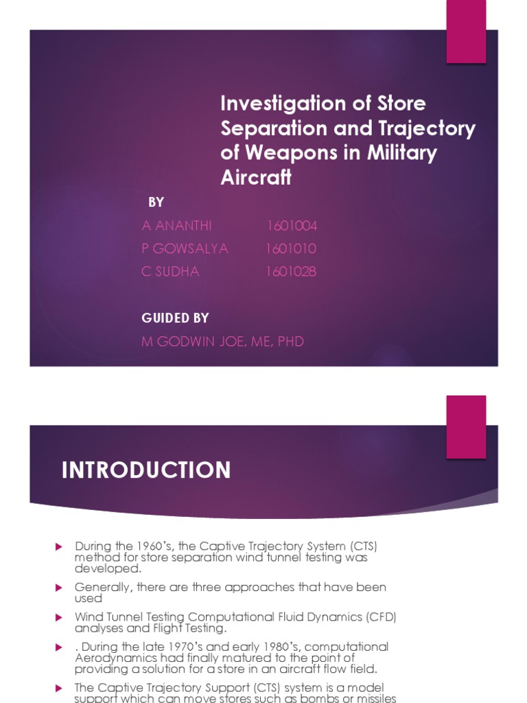 Investigation of Store Separation and Trajectory of Weapons PDF
