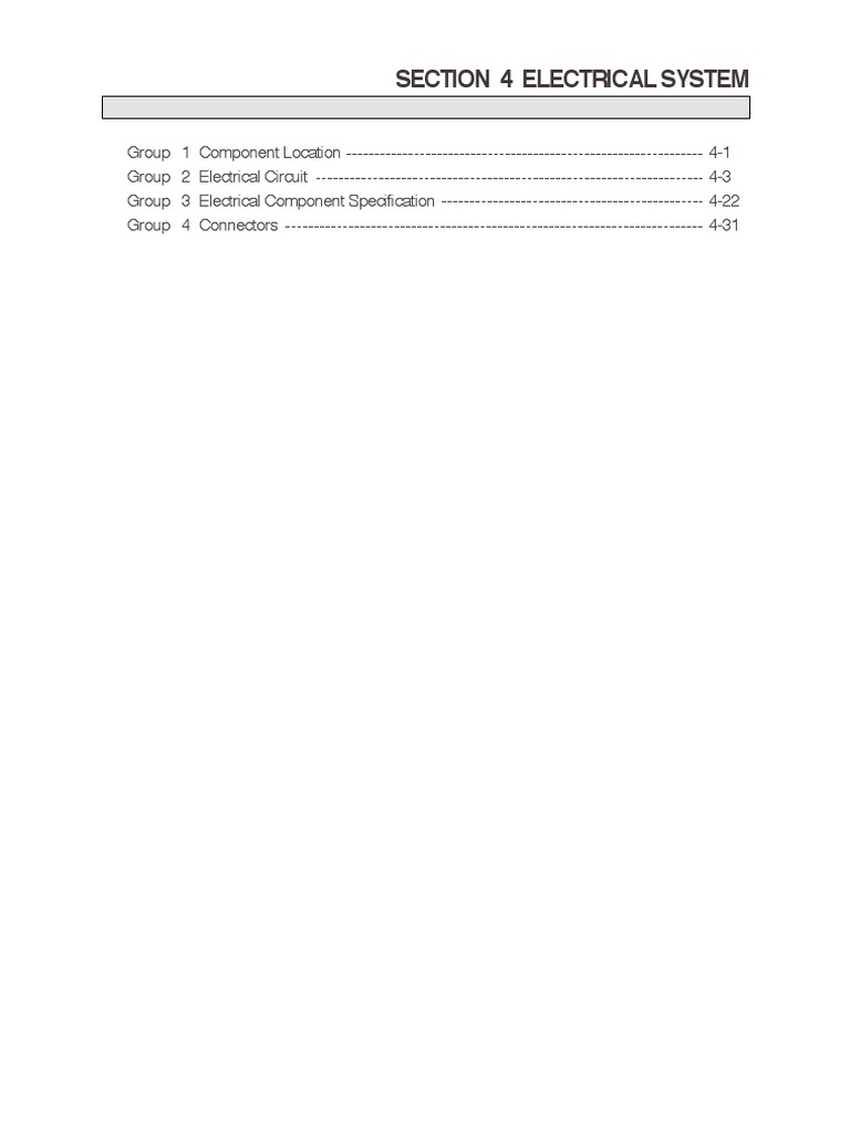 Hyundai R140W-7 Electrical System Guide | PDF | Switch | Components