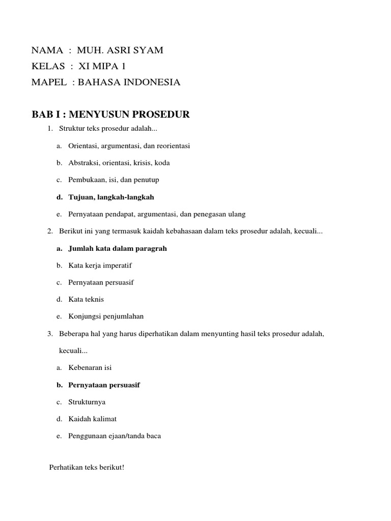 Inilah 10+ Contoh Inspirasi Kata Kerja Imperatif Yang Terdapat Dalam Teks Prosedur Tersebut Adalah Paling Lengkap 