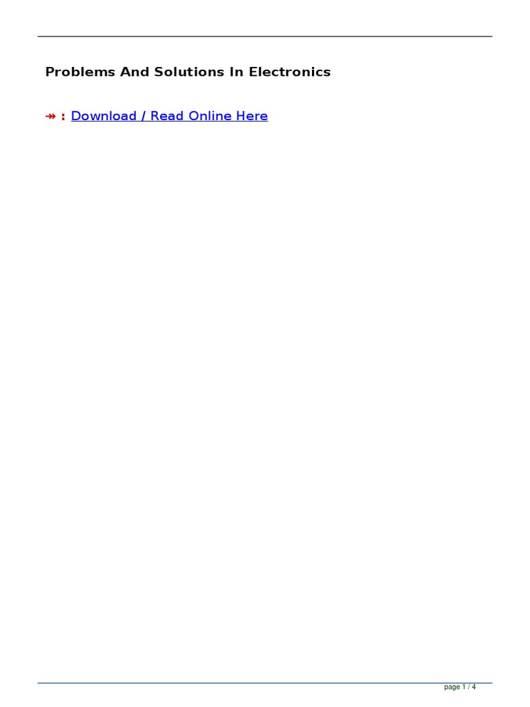 Problems and Solutions in Electronics Engineering | PDF | Equations ...