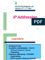 IP Addressing: Computer Networking Lab Cse/Ele-6 / 7 SEM