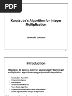 Karatsuba's Algorithm For Integer Multiplication: Jeremy R. Johnson