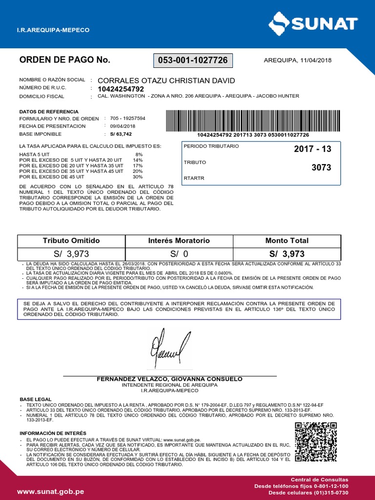 Modelo de Orden de Pago PDF | Descargar gratis PDF | Gobierno ...