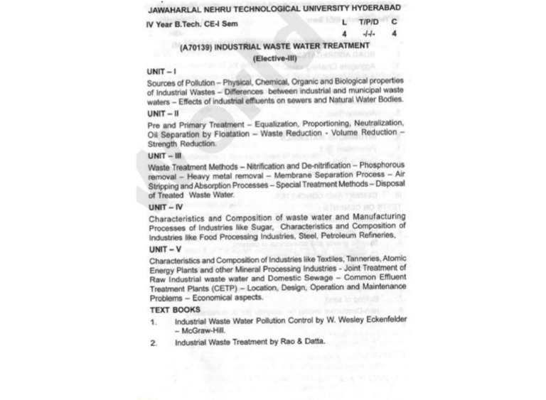 Industrial Waste Water Treatment PDF | PDF