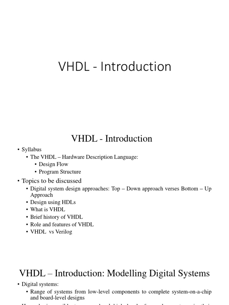 VHDL Basics: Digital System Design Guide | PDF | Hardware Description ...