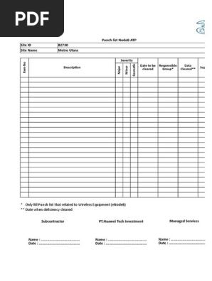 Punch List