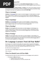 4 Basic Language Skills | PDF | Speech | Reading Comprehension