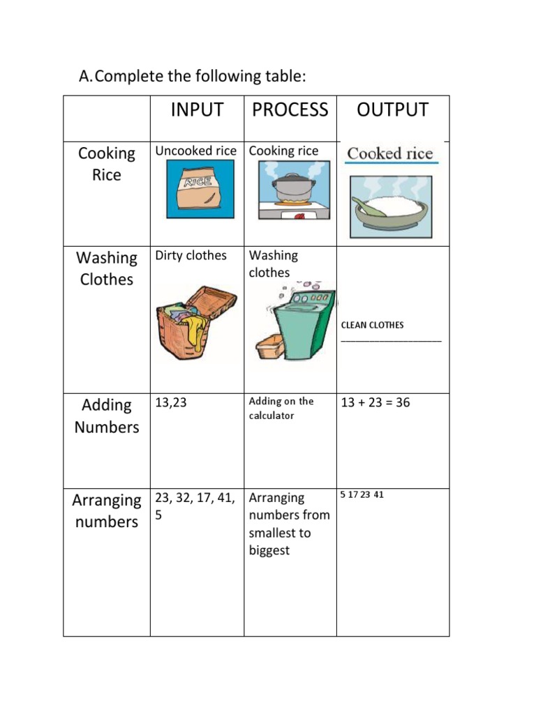 Input-Process-Output Examples | PDF