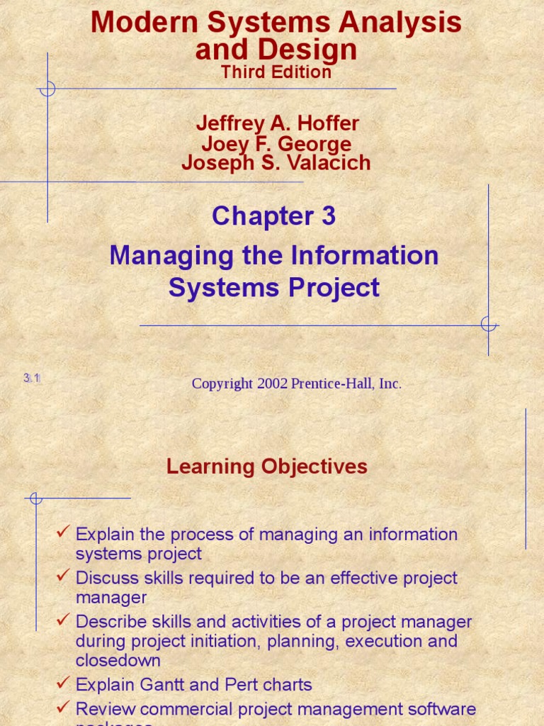 Managing The Information Systems Project: Jeffrey A. Hoffer Joey F ...