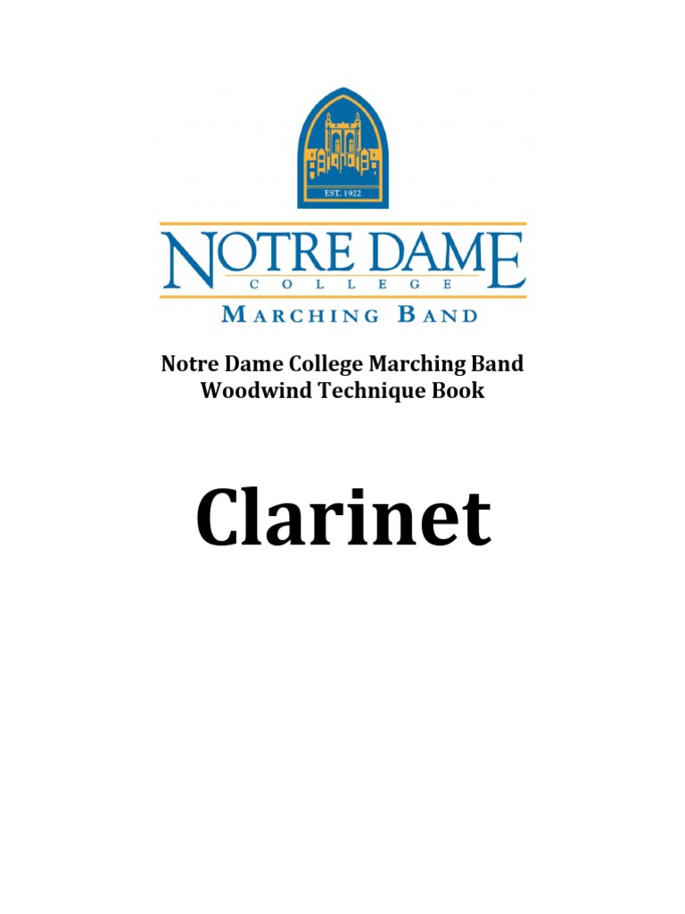 Notre Dame College Marching Band Woodwind Technique Book