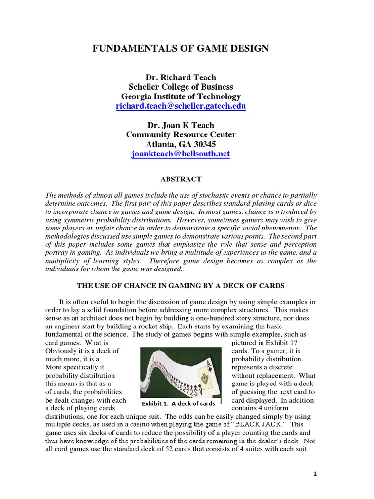 Game Design: Chance and Perception | PDF | Game Design | Mode (Statistics)