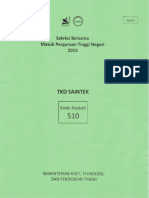 Soal Dan Pembahasan SBMPTN Saintek 2015 Kode 510 PDF