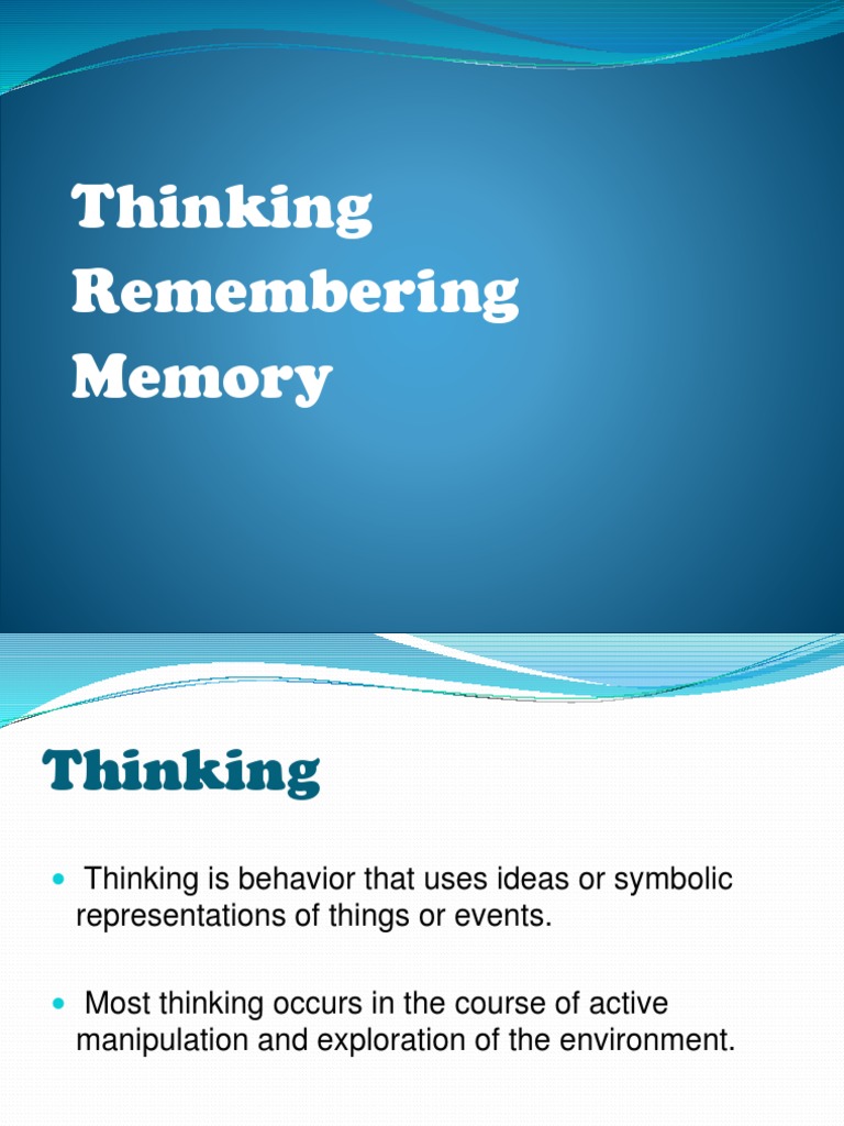 Thinking Remembering And Pdf Recall Memory Memory