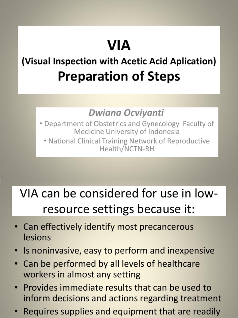 VIA (Visual Inspection with Acetic Acid Aplication) Preparation of