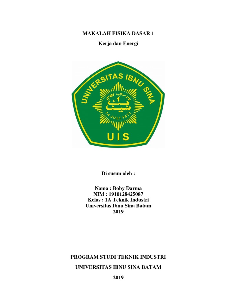Makalah Fisika Dasar 1 Kerja Dan Energi