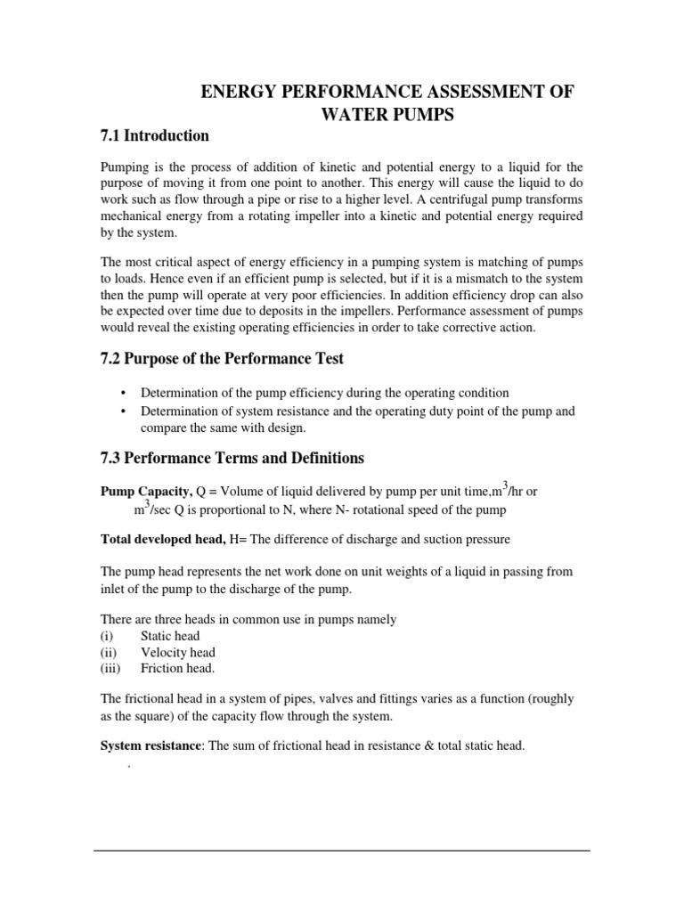 Pump Efficiency Assessment Guide | PDF | Flow Measurement | Pump