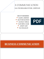 Business Communication: Loan Proposal For Reliable Store, Hijewadi Pune