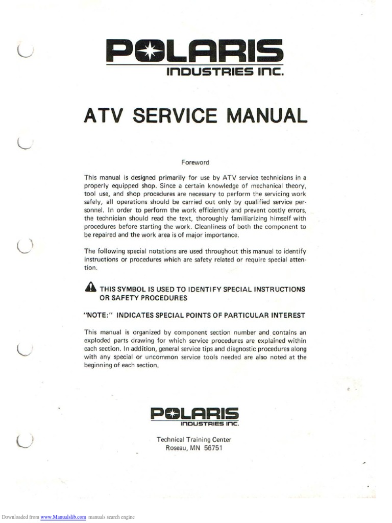POLARIS SERVICE MANUAL PDF FREE DOWNLOAD 2022 visual data 5