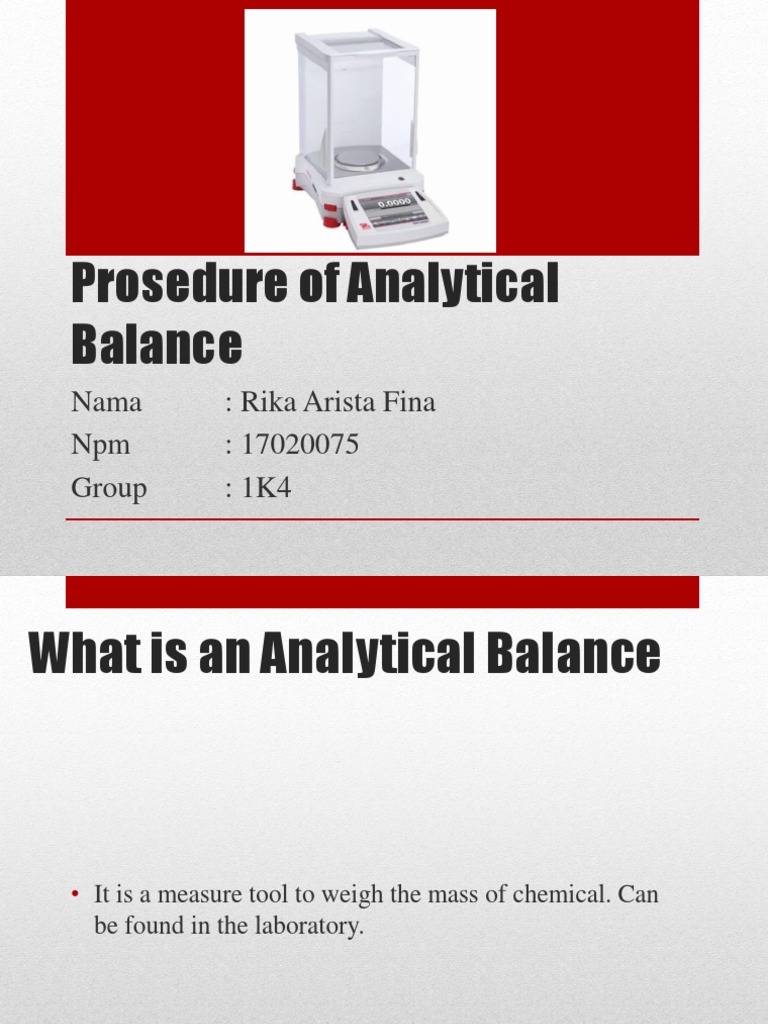 Prosedure of Analytical Balance PDF
