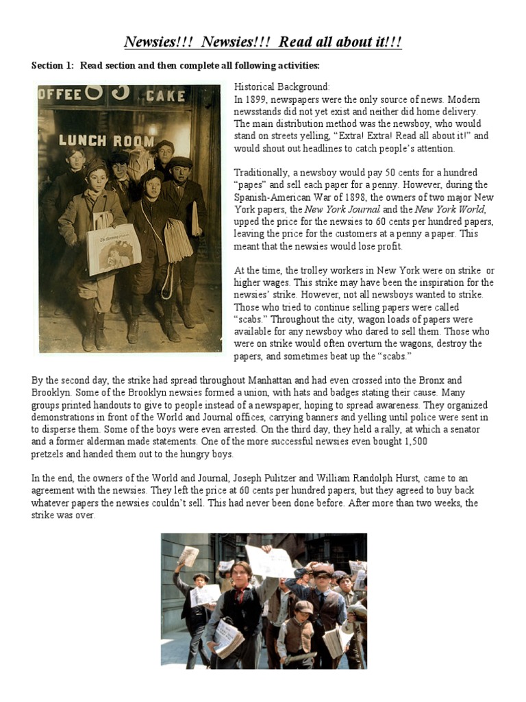 Newsies | PDF | Newspapers | News Media