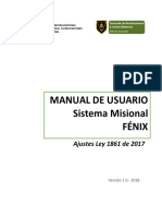 Manual de Usuario Sistema Misional FENIX - Ajustes Ley 1861-2017 PDF