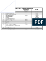 CTC Details With Present Employer: SR - No Component Monthly Amount Total