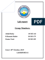 Lab Report Group Members:: Dated: 18