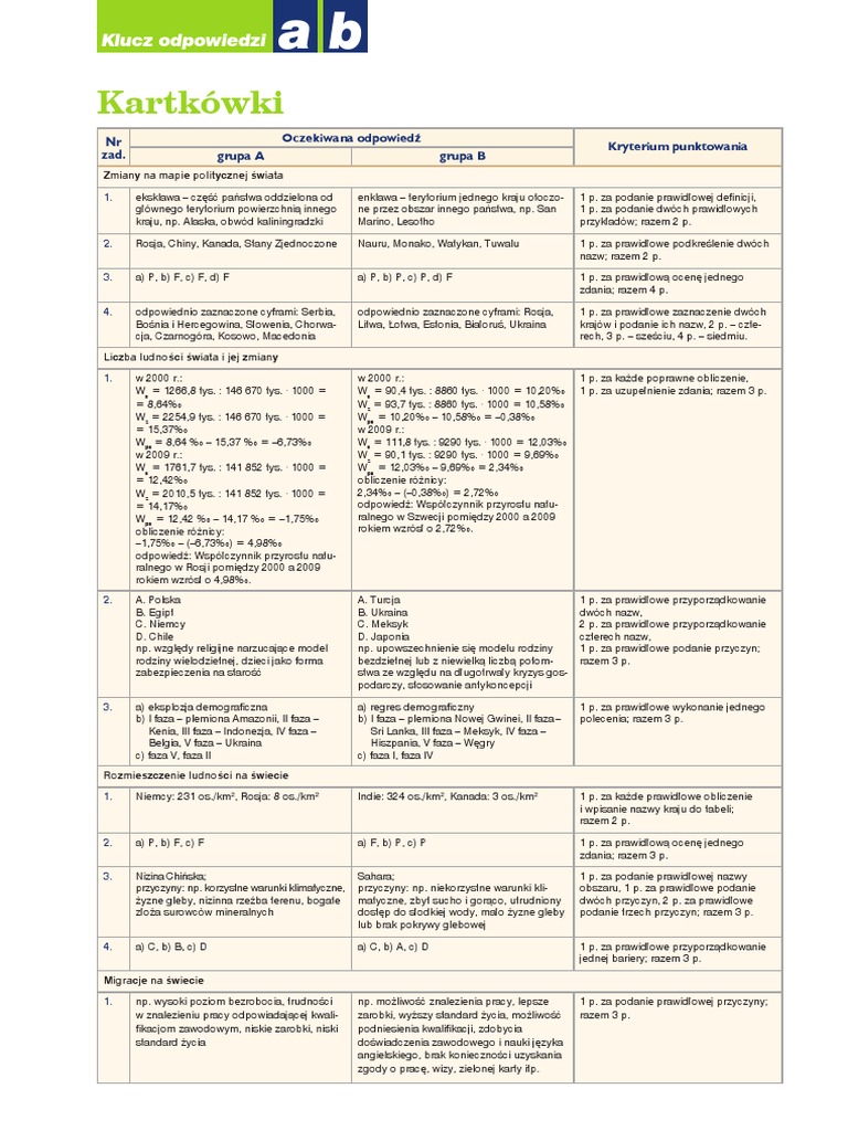 Zmiany Na Mapie Politycznej świata Sprawdzian Pdf