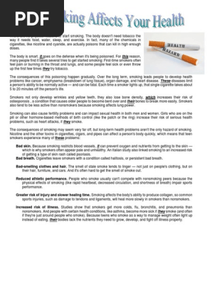 Health Risks of Smoking Explained | PDF | Cigarette