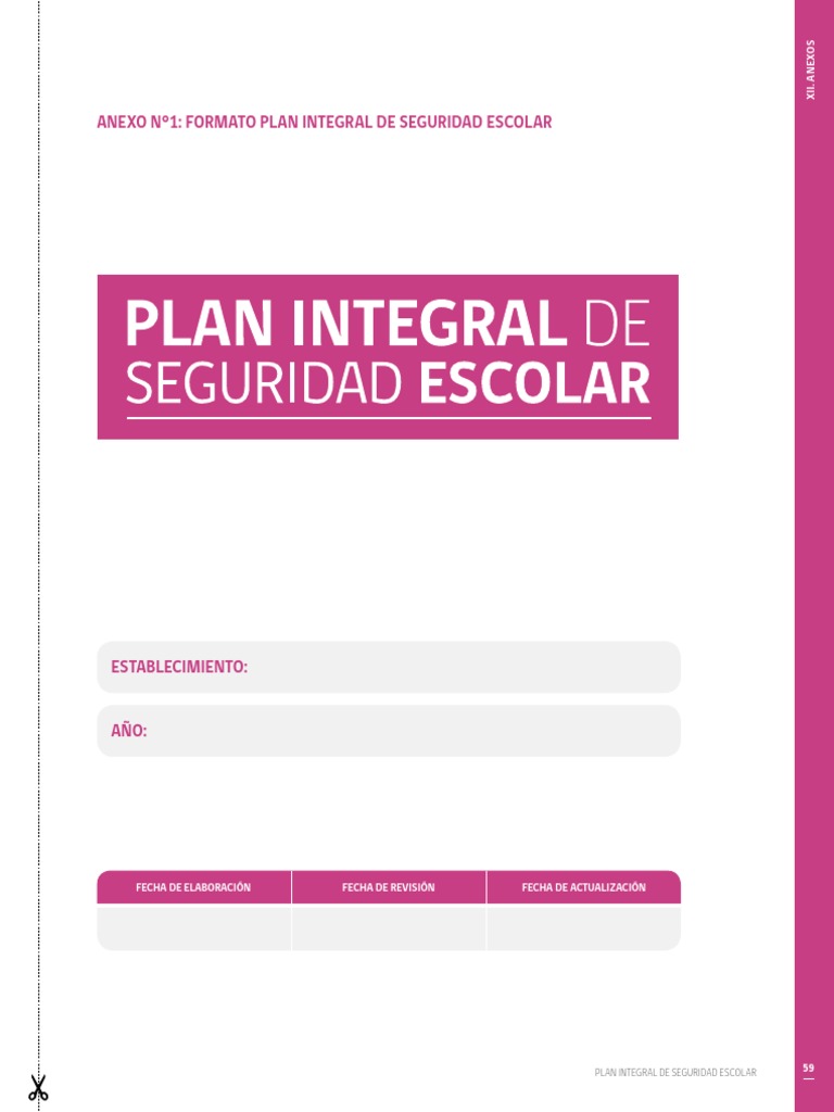 Plan Integral de Seguridad Escolar | PDF | Educación de la primera ...